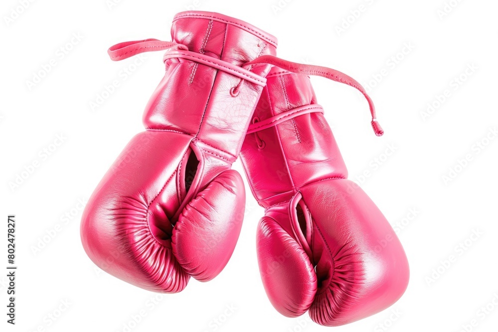 Victorious in Pink: Isolated Pair of Bright Pink Boxing Gloves for Fighting and Protection