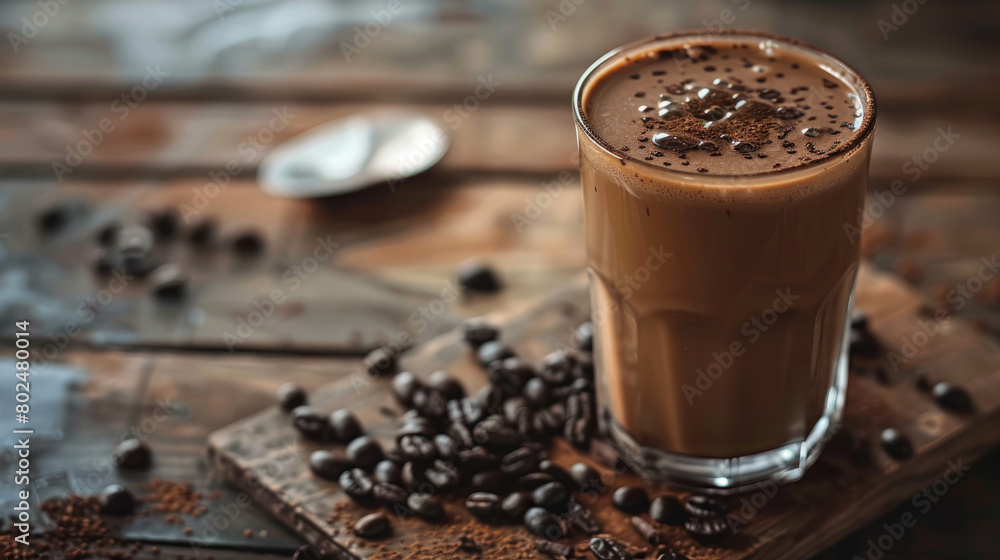 Smooth, chocolate-colored coffee drink with a creamy texture Smooth, chocolate-colored coffee drink with a creamy texture