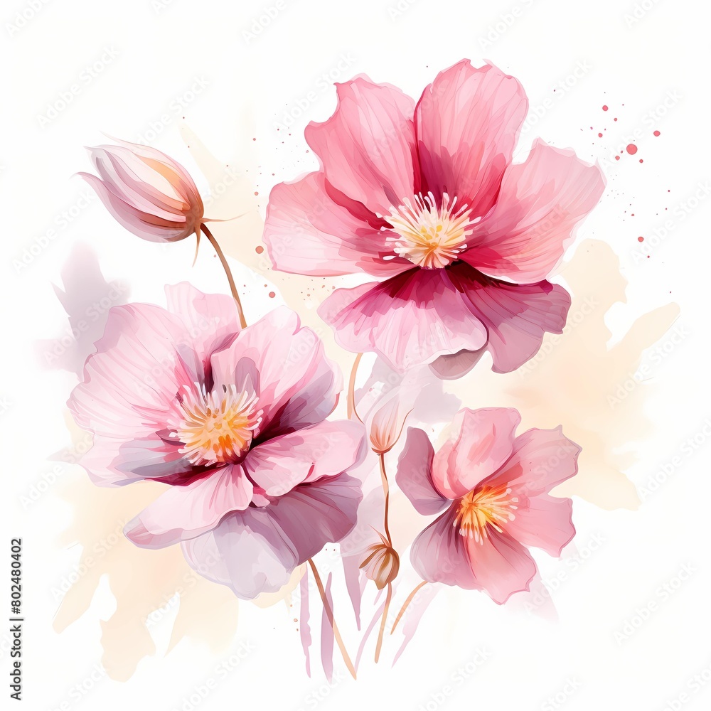 Flowers bouquet. Abstract flowers clipart. Watercolor illustration. Generative AI. Detailed illustration. Flowers bouquet. Abstract flowers clipart. Watercolor illustration. Generative AI. Detailed illustration.