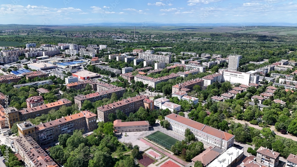 Dimitrovgrad Bulgaria drone city view panorama