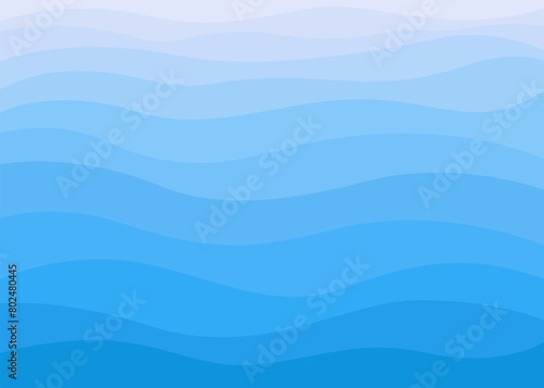 Blue water wave pattern. Sea, river, ocean, swimming pool, wavy line background Vector illustration