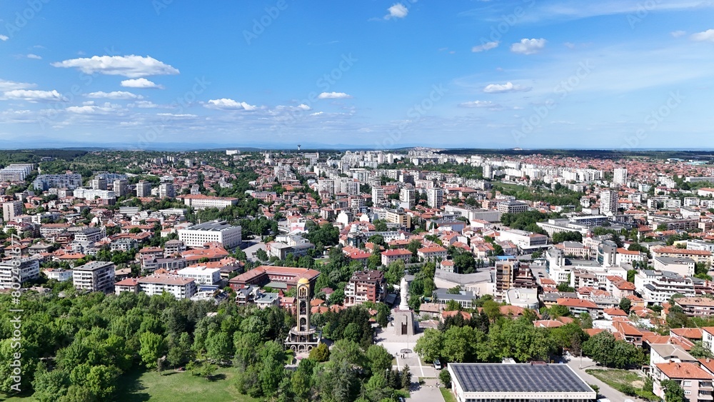 Obraz premium Haskovo Bulgaria drone city view panorama