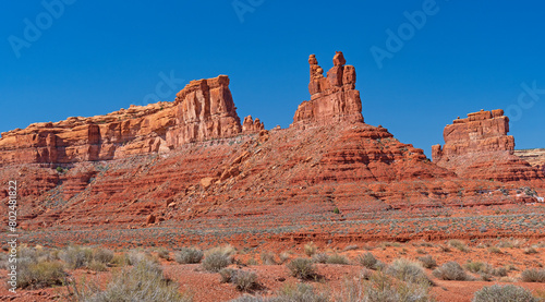 Eroded Rock Pinnacles in the Desert