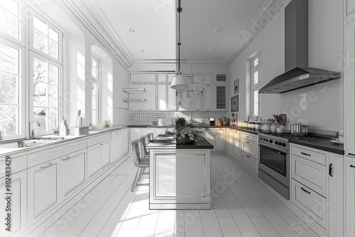 Architect interior designer concept, kitchen renovation