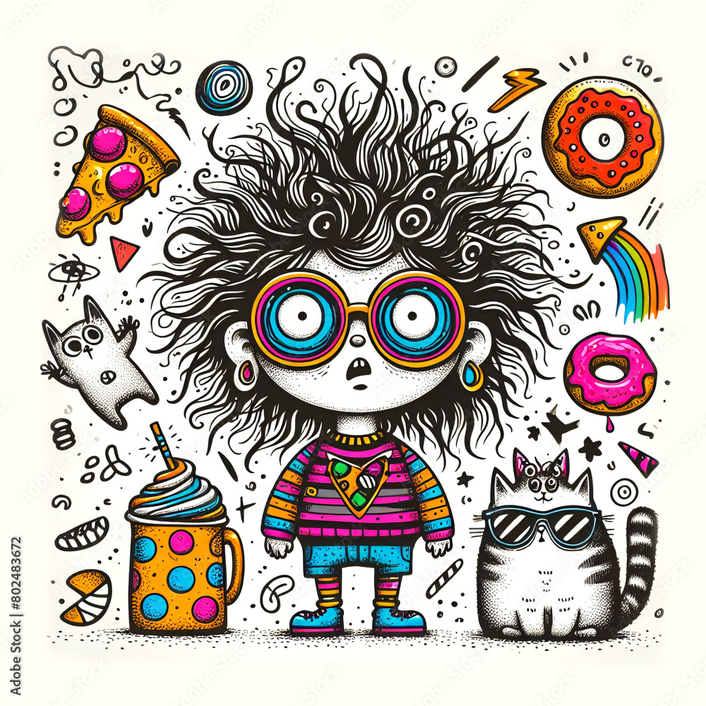 Naklejka premium surreal funny boy