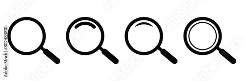 Set of Magnifying Glass Icon. Zoom icon collection. Vector Illustration.