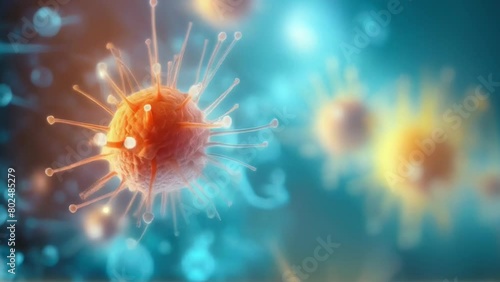 Virus moving close-up. Microbiology and virology concept. High quality 4k footage photo