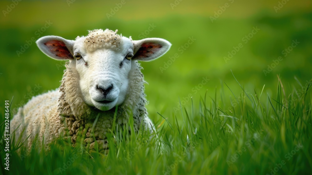 Irish Sheep Grazing in the Green Fields of the Countryside - Image of a Sheep Farm with Lamb Irish Sheep Grazing in the Green Fields of the Countryside - Image of a Sheep Farm with Lamb