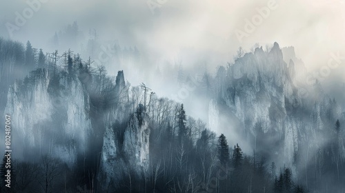 Piatra Secuiului cliffs,  a small limestone range in Trascaului mountains, Apuseni, Transylvania, Romania, accessible from Rimetea or Coltesti village photo