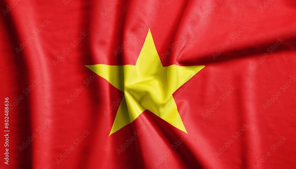 Vietnam flag with pleats with visible satin texture Vietnam flag with pleats with visible satin texture