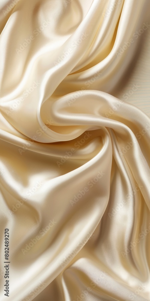 Obraz premium Cream Modal Fabric Texture Background. Soft and Smooth Textile Material with Shiny Abstract Thread