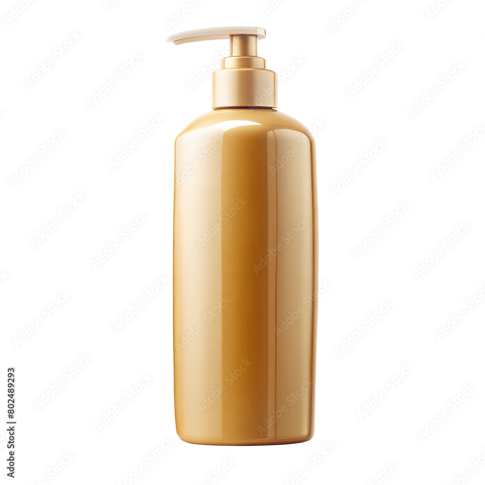 Amber Shampoo Bottle With Pump Dispenser Isolated on Transparent Background Amber Shampoo Bottle With Pump Dispenser Isolated on Transparent Background