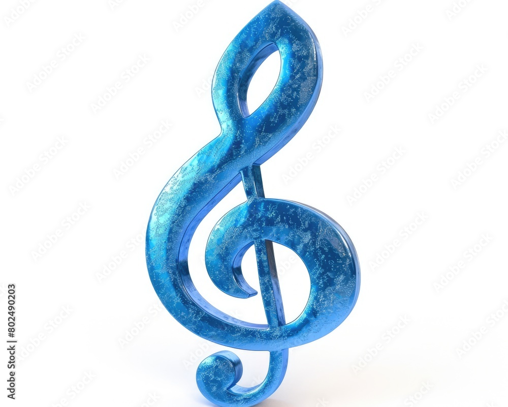 3D Blue Treble Clef - Musical Note Icon with Tab. Perfect for Music Themed Designs 3D Blue Treble Clef - Musical Note Icon with Tab. Perfect for Music Themed Designs
