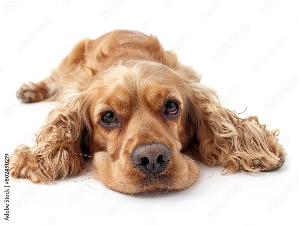 American Cocker Spaniel - A Purebred Domestic Dog Breed in Cute Pose and Adorable Expression