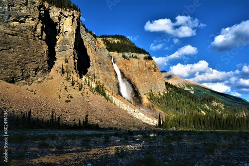Takakkaw Falls (total height of 373 m, the second tallest waterfall in Canada), fed by the meltwater of the Daly Glacier, which is part of the Waputik Icefield (Yoho National Park, British Columbia) photo