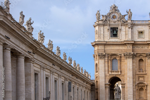 St. peter Basilica in Rome with columns 