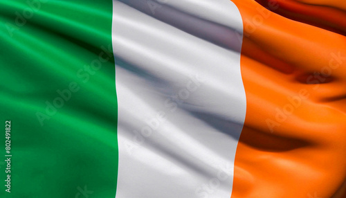 Obraz na plátně Ireland flag with folds