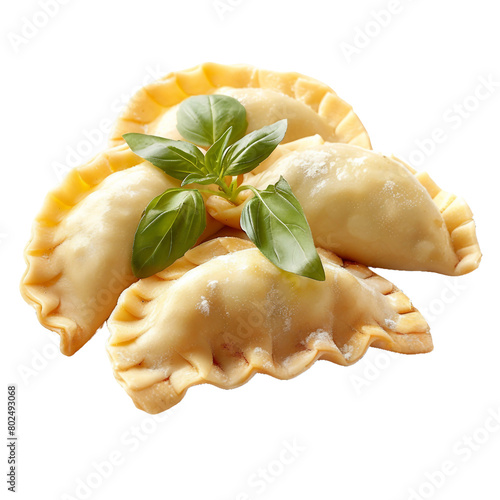 Pierogi, transparent background, isolated image, generative AI