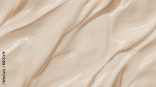 Luxurious creamy beige silk fabric texture background with soft waves and folds perfect for elegant concepts. 