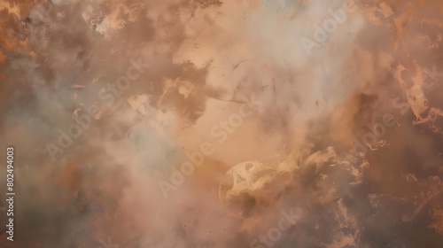 Abstract image of golden and orange clouds against a warm, textured sky, perfect for background or conceptual art. 