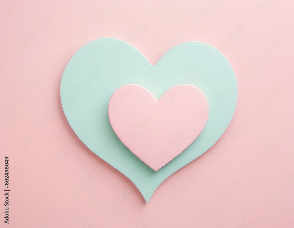 AI generated illustration of Pastel color flowers with love shapes, mothers day background