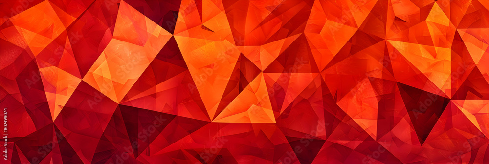 An HD image of a bold, abstract geometric composition with large rectangles and triangles in a fiery red and orange palette, evoking energy and passion An HD image of a bold, abstract geometric composition with large rectangles and triangles in a fiery red and orange palette, evoking energy and passion