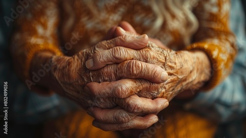 Cropped unrecognizable senior man emotionally supporting and comforting his elderly wife © Avve Diana