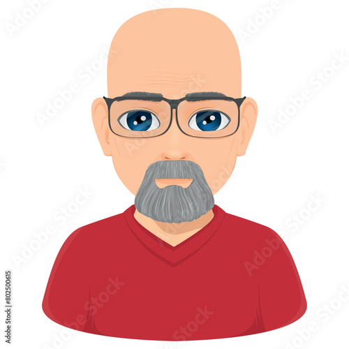 portrait of bald and bearded old man