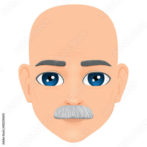 portrait of bald and bearded old man