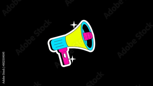 share megaphone animated with Alpha Channel (transparent) (ID: 802504041)