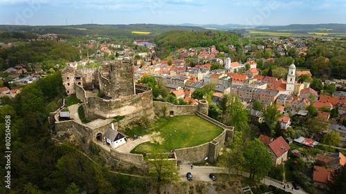 Bird's-eye view of Bolkow Castle, Poland.