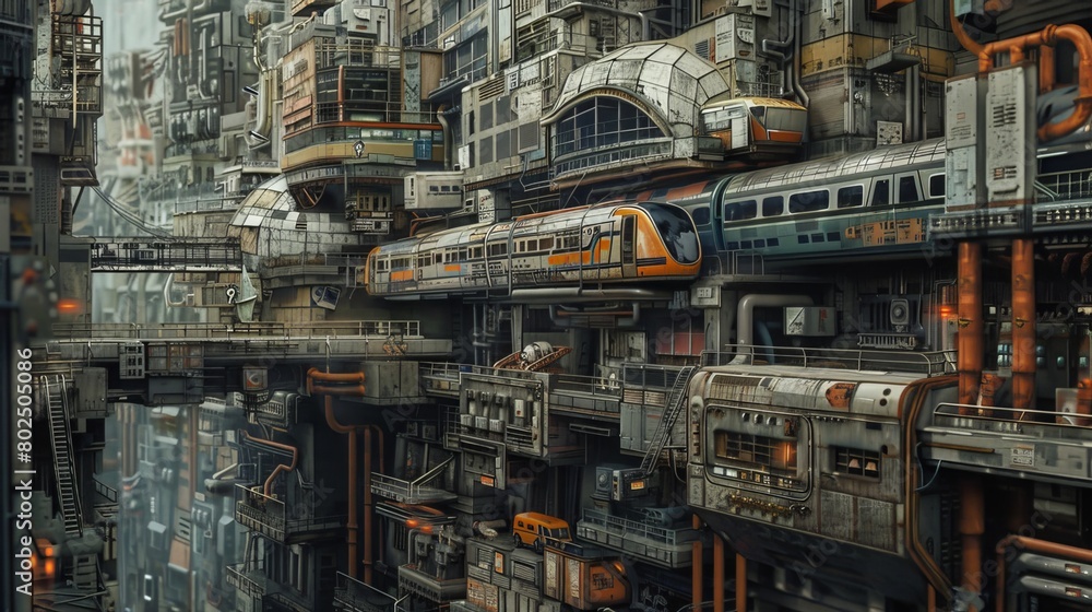 Urban Maze: A Symphony of Structures and Vehicles