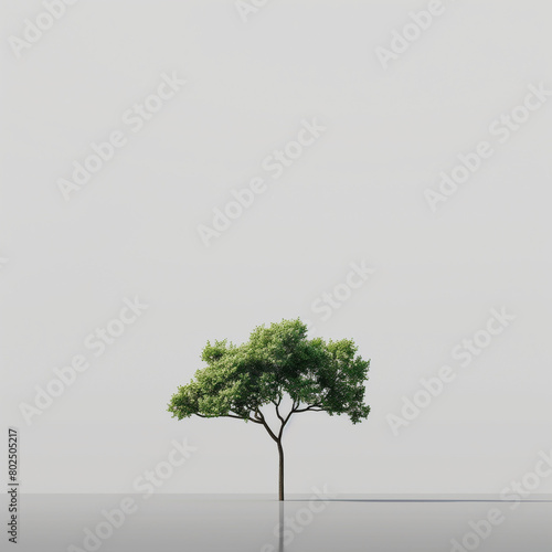 Lone tree on minimalist background