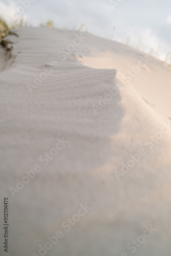 Sand Dune Closeup with Shallow Depth of Field in Evening Sunset light