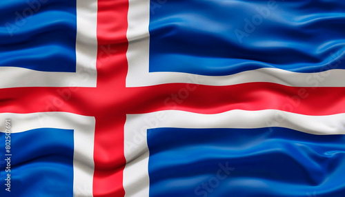 Flag of Iceland with folds