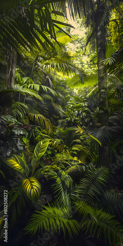 Floresta Tropical com Foliagem Verde Exuberante