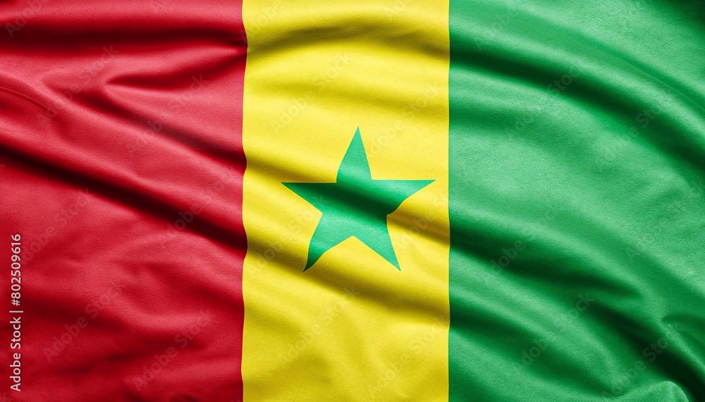 Obraz premium flag of senegal folded with visible satin texture