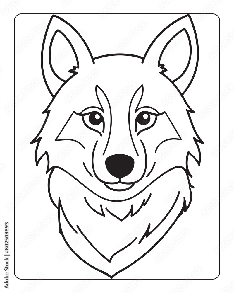 Wolf Coloring Pages, Wolf illustration, wolf art, Black and white