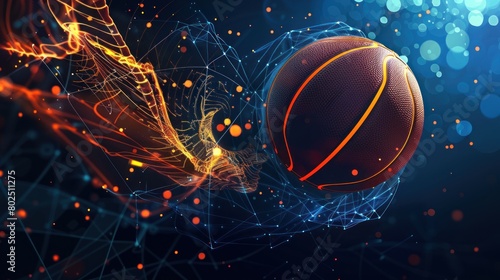 basketball sport. Abstract futuristic sports background. photo