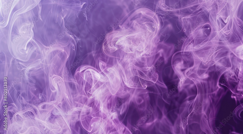 White smoke on purple background.