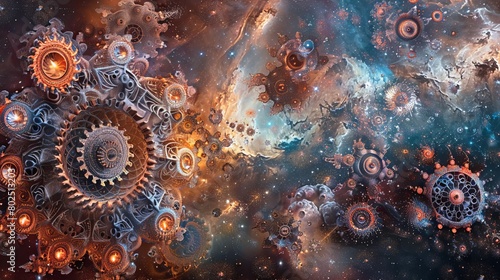 Synergy in the Stars: A montage depicting interlocking gears, representing collaboration and the alignment of different parts to form a cohesive whole. photo