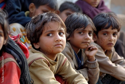Unidentified children at the Pashupatinath temple circa November 2013 in Pashupatinath.