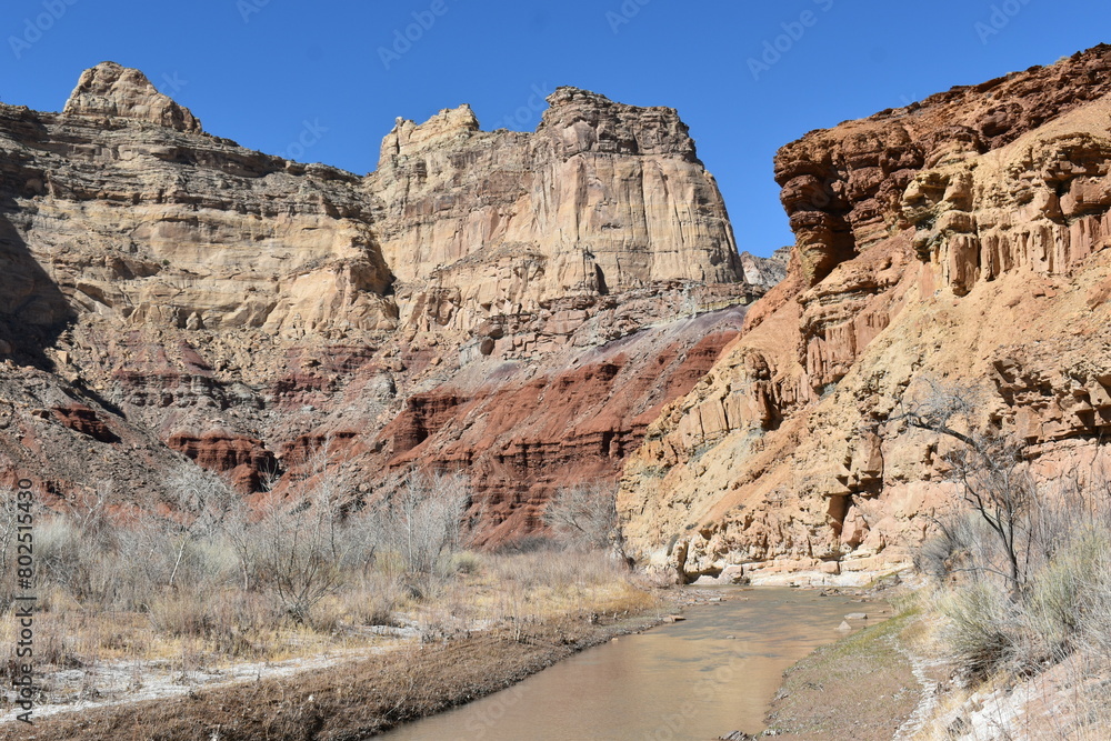 A river runs through remote desert country. A river runs through remote desert country.