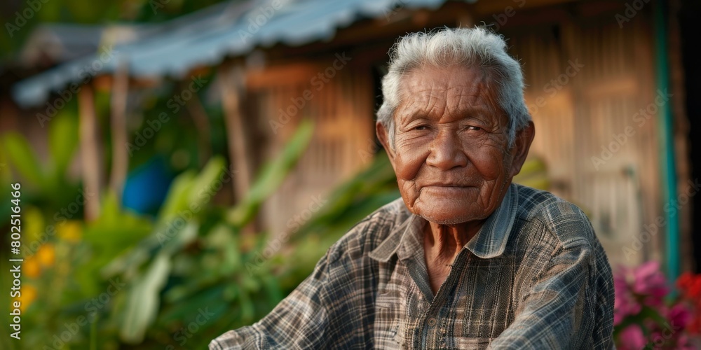 Portrait of an elderly man smiling. AI. Portrait of an elderly man smiling. AI.