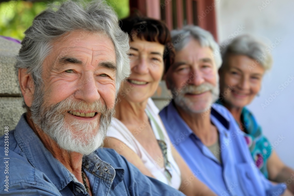 Group of happy senior people smiling in front of the camera. Selective focus. Group of happy senior people smiling in front of the camera. Selective focus.