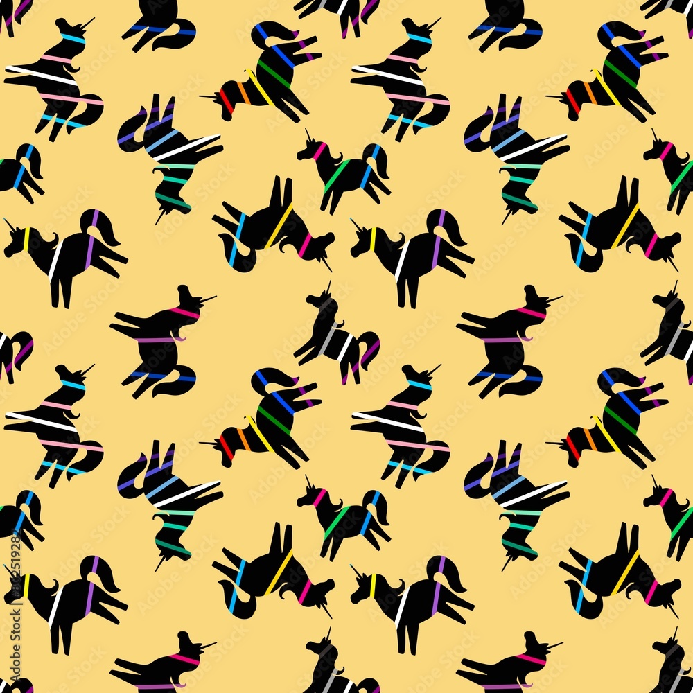 Cartoon lgbt flags seamless rainbow unicorn pattern for wrapping paper and fabrics and linens and clothes print Cartoon lgbt flags seamless rainbow unicorn pattern for wrapping paper and fabrics and linens and clothes print