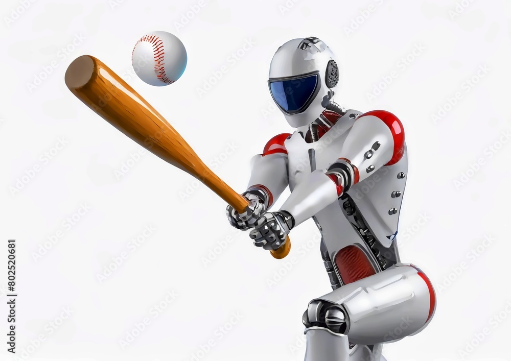 Naklejka premium スポーツの概念で人工知能を搭載した野球選手 