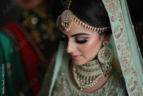 Beautiful indian bride with traditional jewelery © PRASANNAPIX
