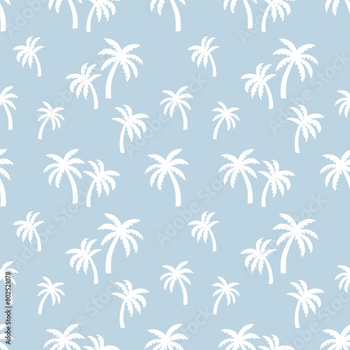 Tropical palm tree repeat pattern beach pattern coastal repeat vector file © Pattern-Design