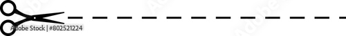 Scissors cut dotted line wavy shape